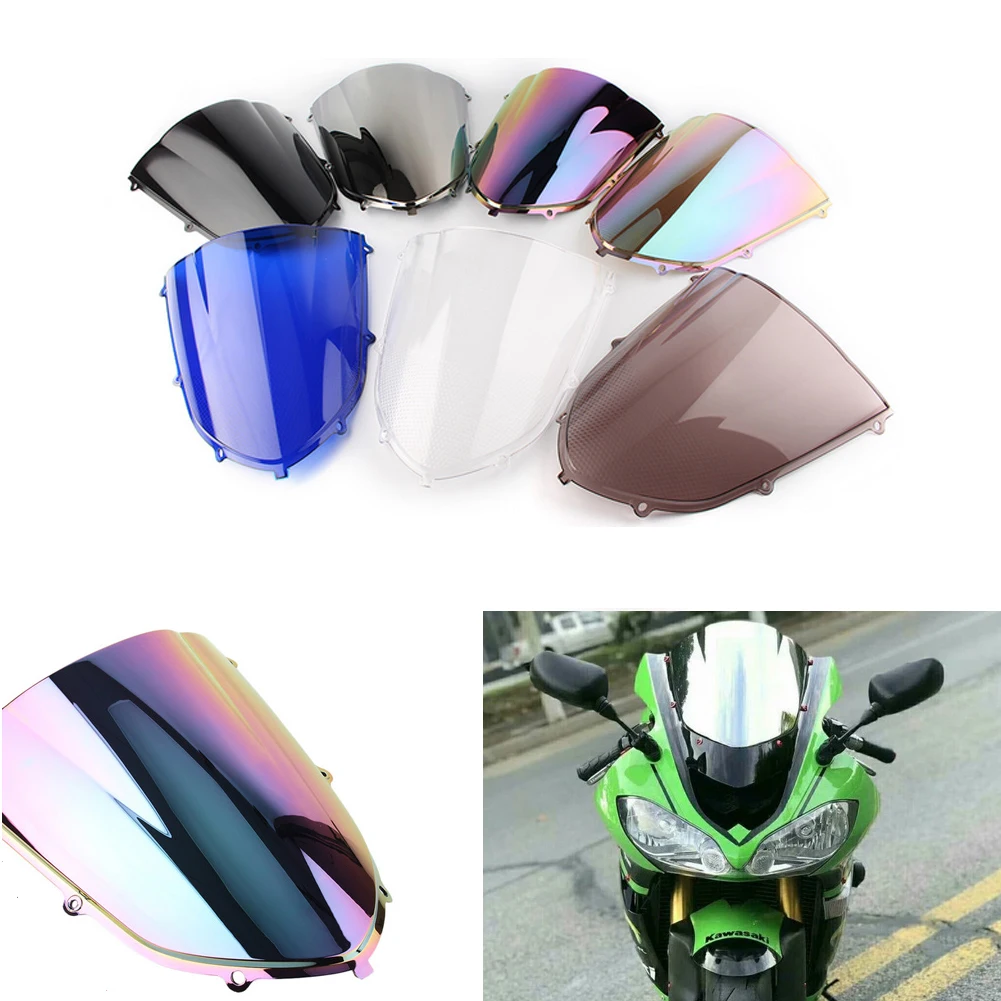 Motorcycle screen Double Bubble Windshield Deflector Protector WindScreen For Kawasaki ZX-10R ZX10R 2004 2005