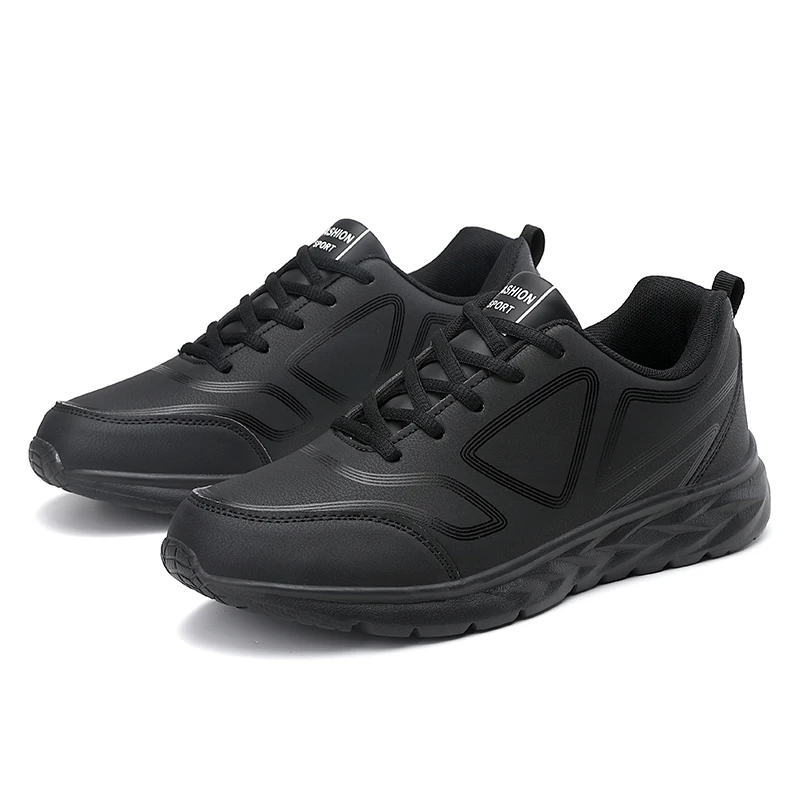 Leather Sports Shoes Waterproof Artificial Leather Sneakers Outdoor Sport Shoes Men Lightweight Walking Casual Sneakers for Men