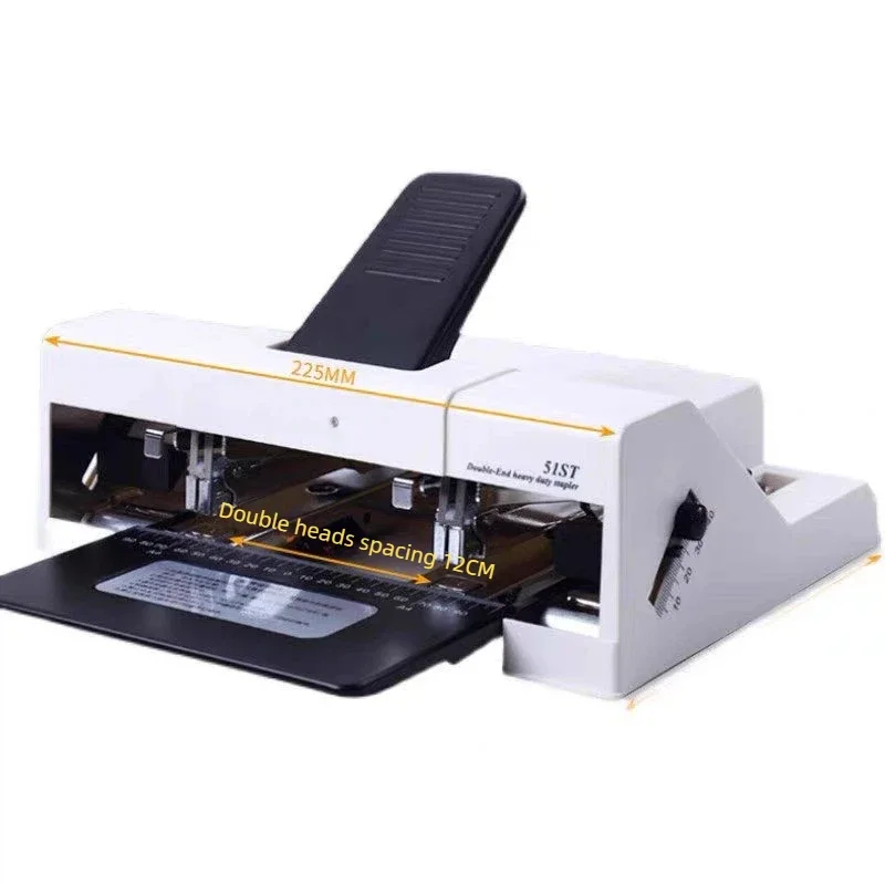 Dual‑Hole Stapler Foot‑Pedal Double‑Head Thick‑Sheet Stapling Apparatus Manual Office Document‑Booklet Double‑Staple Binding