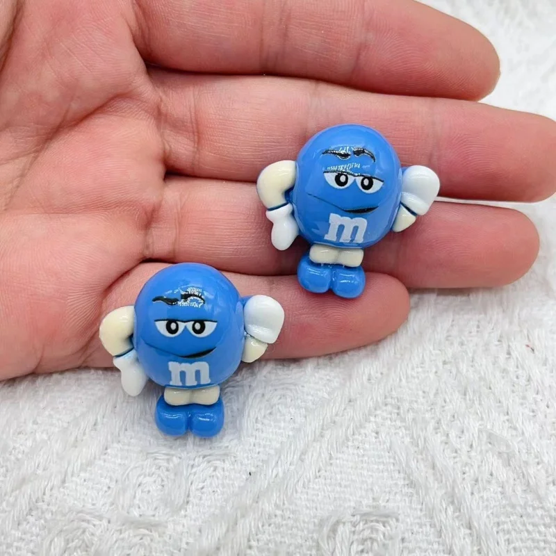 10pcs M Candy Bean Resin Charms for Jewelry Making Diy Earring Pendant Necklace Keychain Accessories Supplies Bulk Wholesale