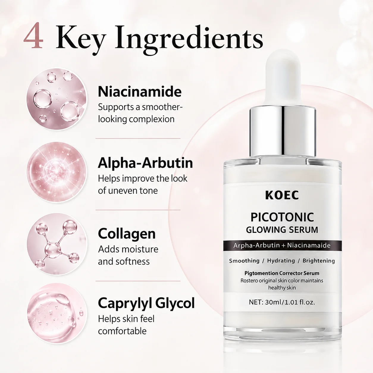 KOEC 피코토닉 샷 세럼, 알파 알부틴, 나이아신아마 - Alpha Arbutin Serum 리뷰 및 가격