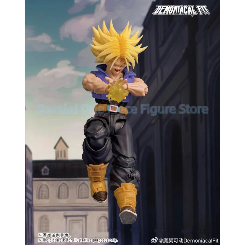 ในสต็อก Demoniac Fit Dragon Ball Z SHF Super Saiyan Trunks The Coming One Top Gun อะนิเมะ Action Figure ของเล่น