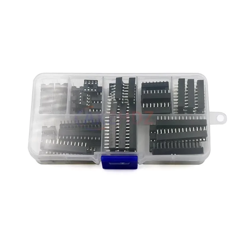 ชุดซ็อกเก็ต DIP IC 66 ชิ้น/ล็อต พร้อมกล่องอะแดปเตอร์ แบบบัดกรี ชุดซ็อกเก็ต 6 8 14 16 18 20 24 28 ขา DIP-6 DIP-8 DIP-14 ขั้วต่อ IC