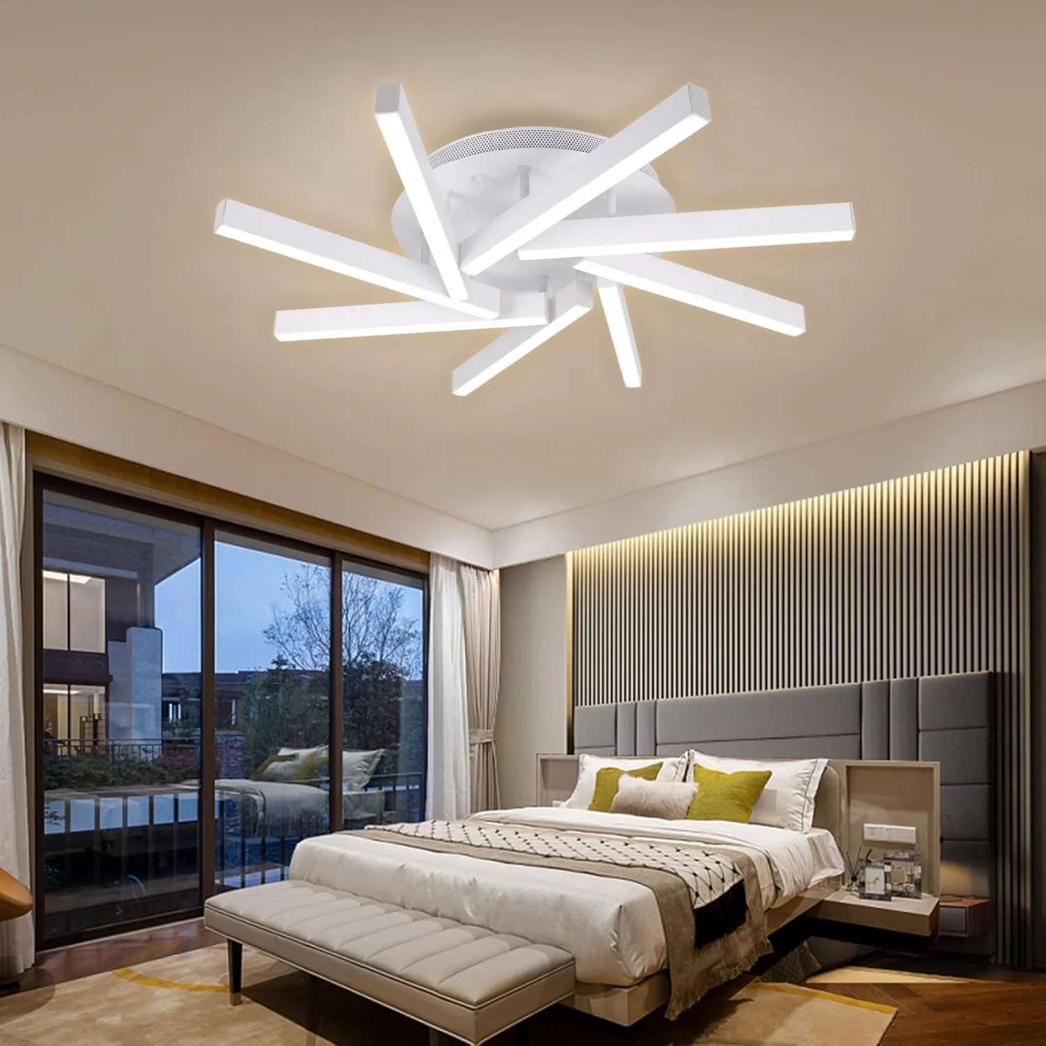 Modern LED Ceiling Light 8 Lights Creative Frosted Acrylic Chandeliers LED Flush Mount Light Ceiling Semi Flush Ceiling Light