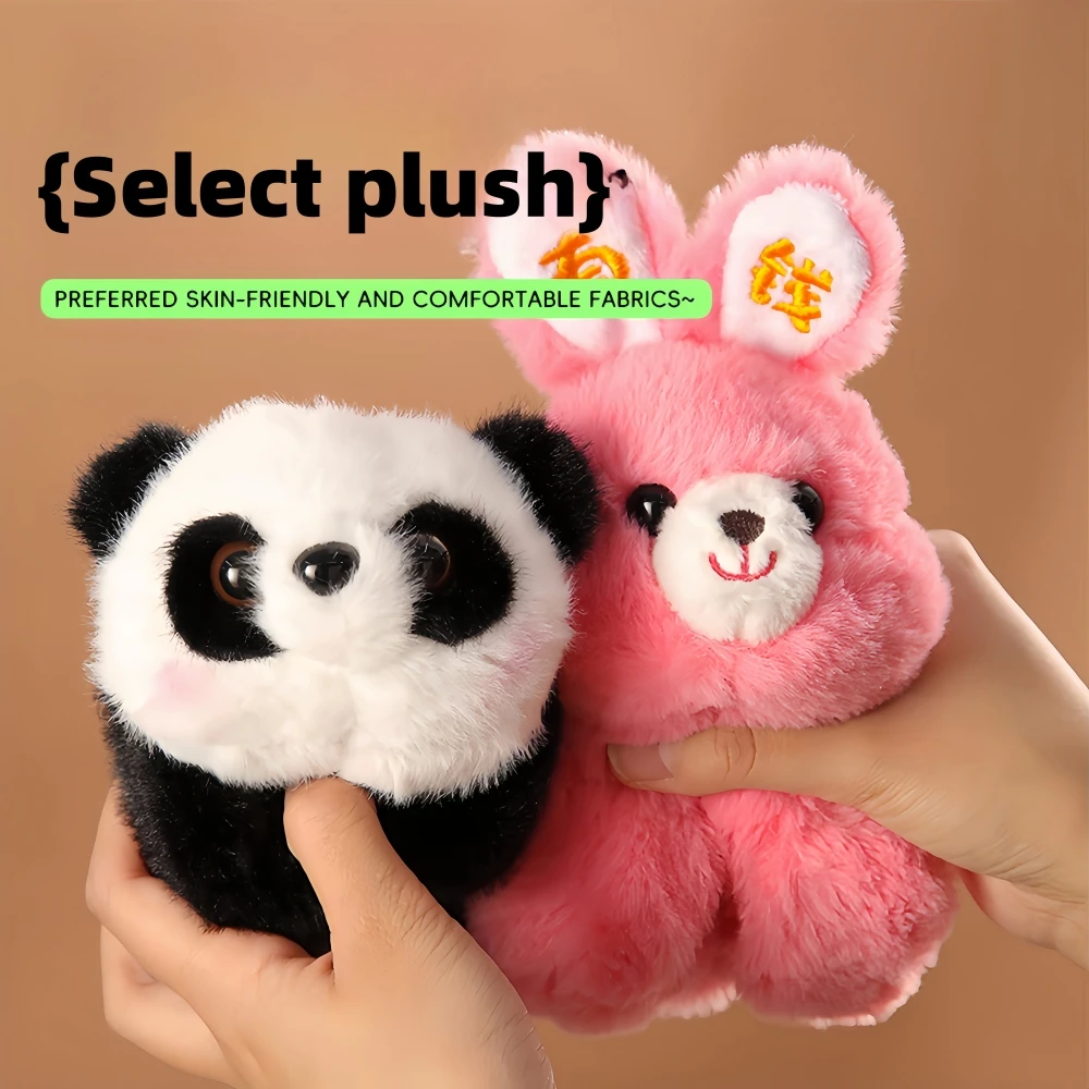 Children's plush hand puppet toys | Plush ring animal bracelets | Plush panda, rabbit, orangutan toys | Casual doll toys