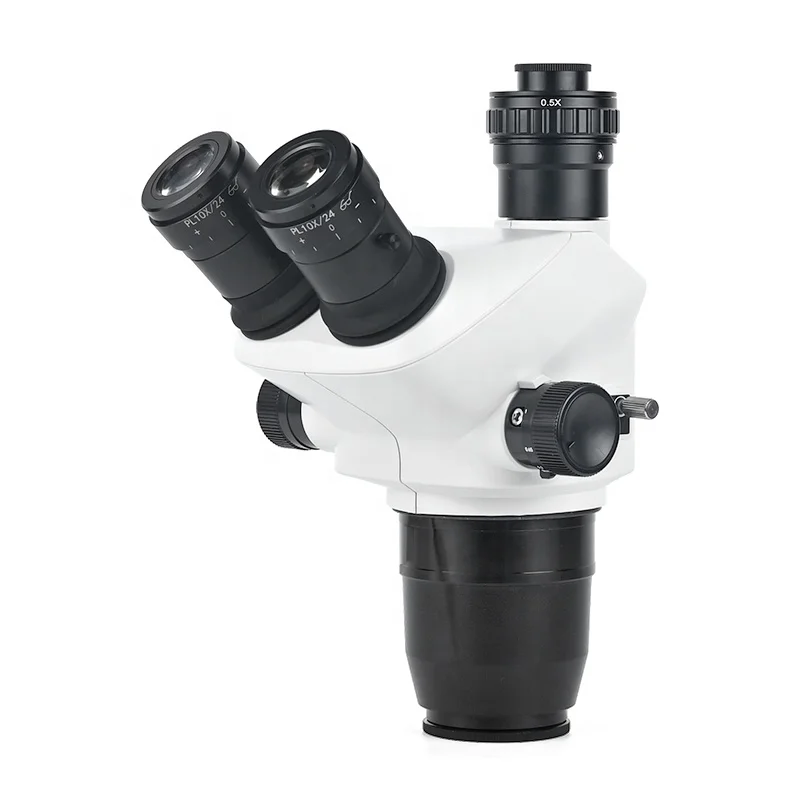 

Hot Sale ZM-6552TH Greenough Zoom 0.65X-5.2X Trinocular Stereo Microscope Body With Light Split Optional