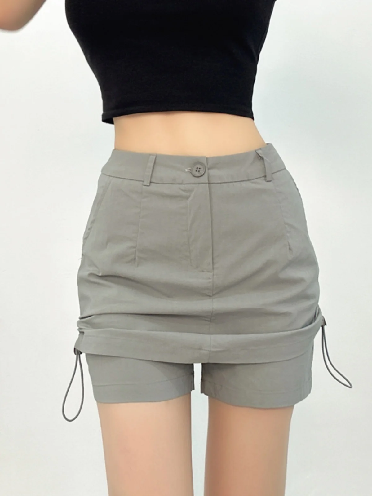 

American Style Spicy Girl Cargo Half Length Skirt Women 2024 Summer New High Waisted Slim Petite Figure Wrap Hip Skirt AF28