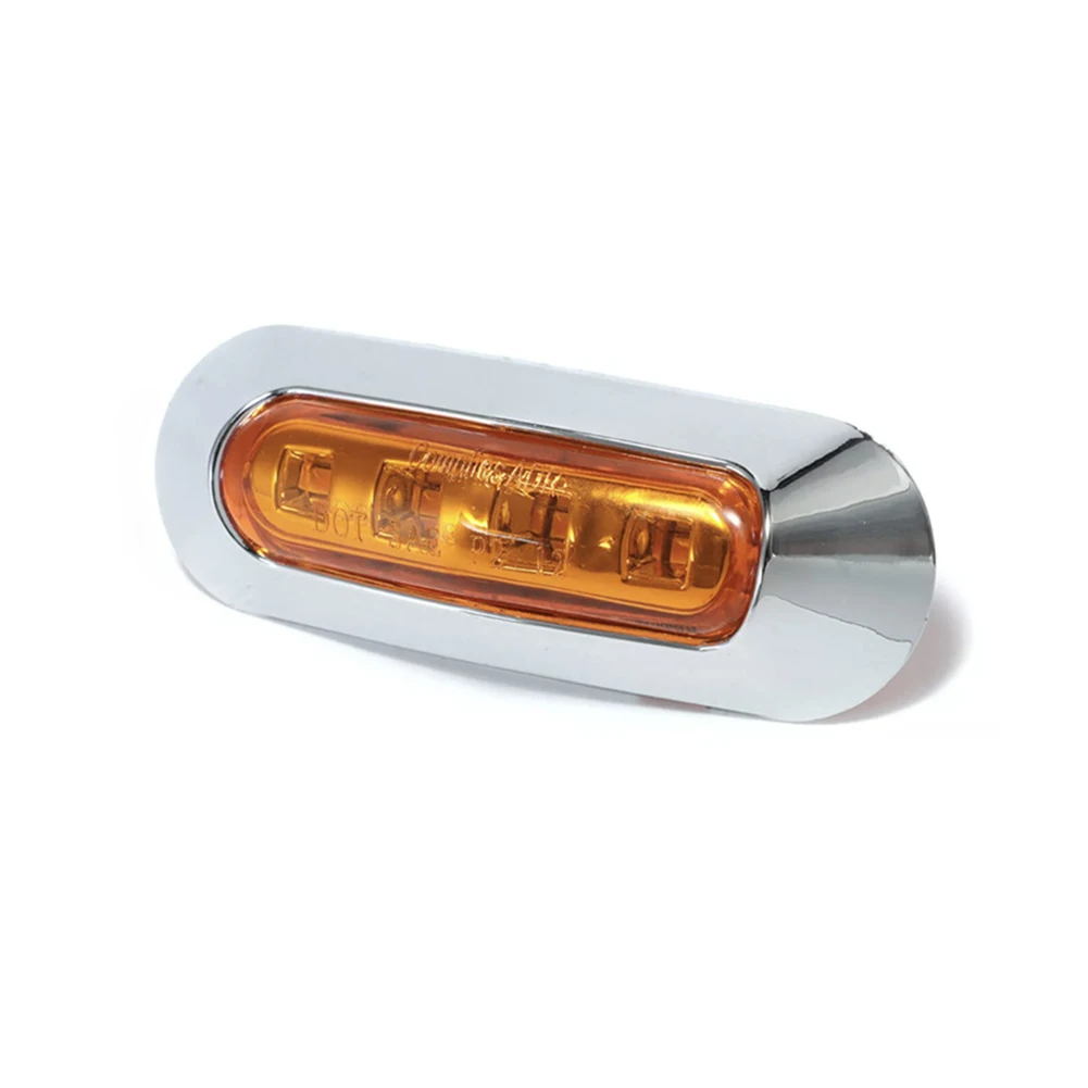 10Pcs Amber 4 SMD LED Side Marker Tail Light  12/24V Clearance Lamp Truck Trailer IP67 Waterproof Signal Lamp Car Accessories