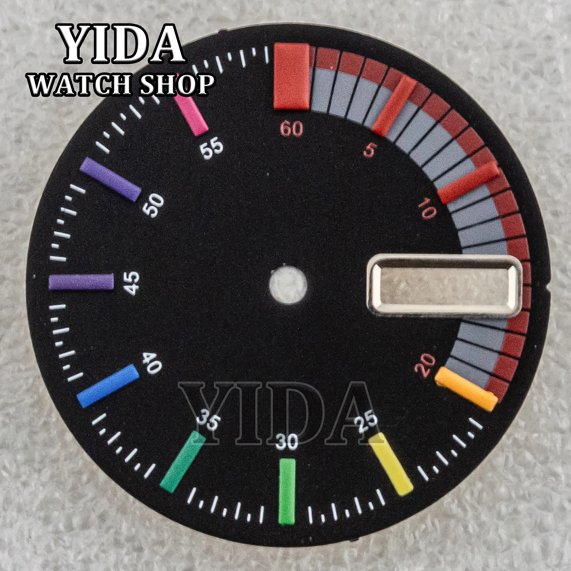 Esfera de reloj SKX007 de 28,5mm, esfera luminosa verde compatible con NH36 NH35, movimiento automático, accesorios de reloj Mod mecánicos de alta calidad