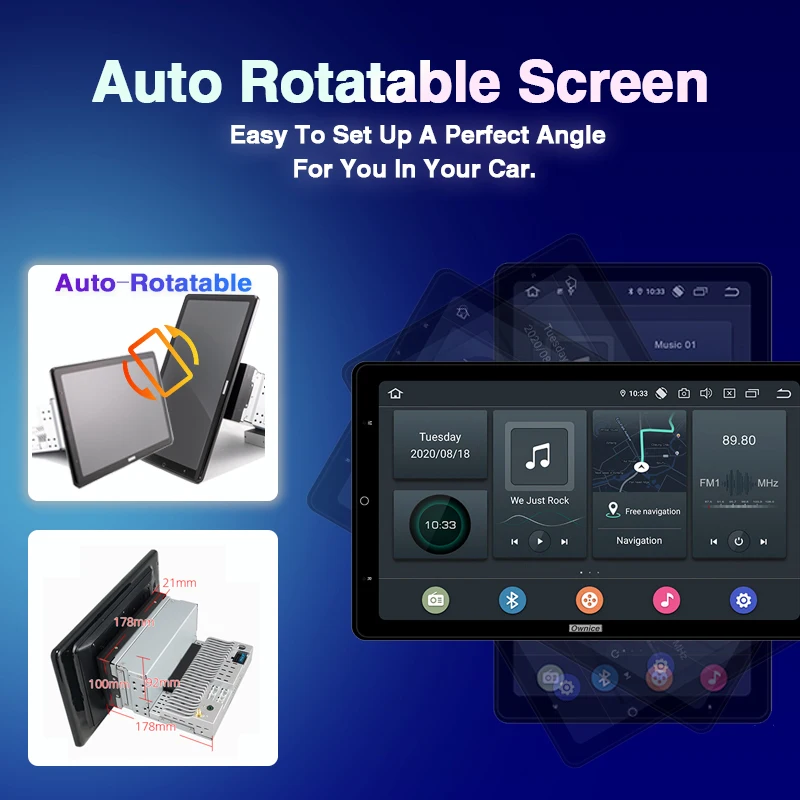 Tesla Style 1920*1080 Android 10 Car Multimedia Player Autoradio For 2Din universal radio GPS Stereo Carplay 1 Din Headunit DSP