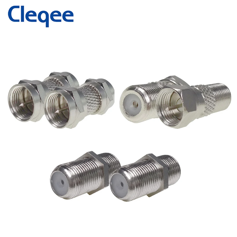 Cleqee 1PC Fอะแดปเตอร์ชายหญิงRF Coax ConnectorเสาอากาศทีวีCoaxial Connector Fทีวี