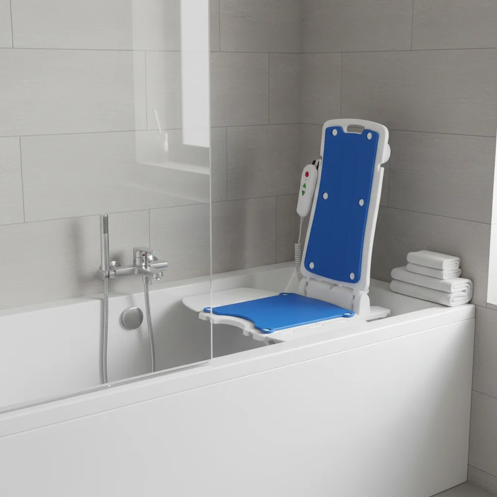 

Safety Equipment Adjustable Bench Fits The Bathtub Electric Bathing Lift Chair Reclining Seat for Elderly Disabled Use