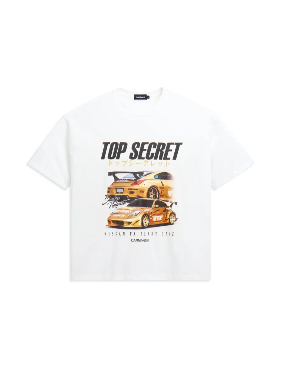 TOP SECRET Mens Vintage Car T-Shirt 100% Cotton Oversized Retro Automobile Graphic Tee for Men and Women Classic Streetwear