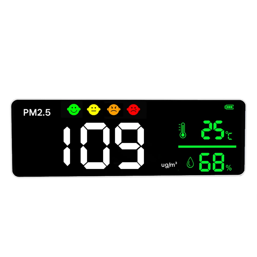 Indoor Air Quality Monitor Wall Mounted PM2.5 Detector with Laser Sensor Real Time Dust Measurement PM2.5 Monitor Gas Analyzers