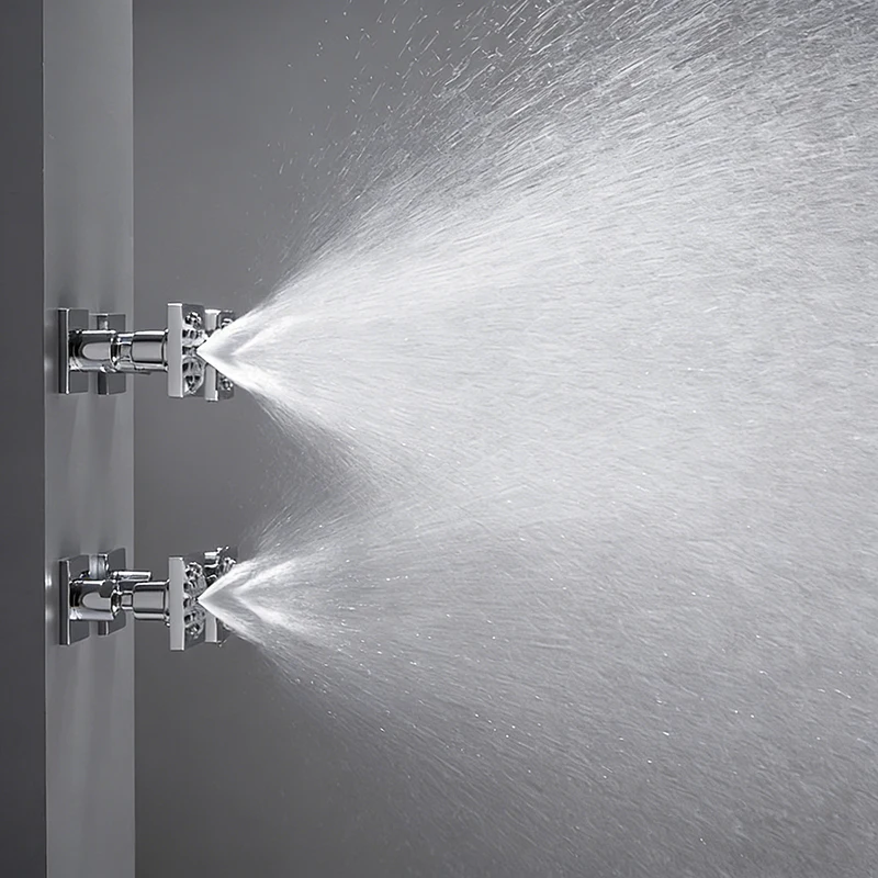 Brass Square Body Jet 2 Functions Mist & Rain Spray Wall Mounted Shower Massage Side Sprayer Chrome SPA Bathroom Body Jets