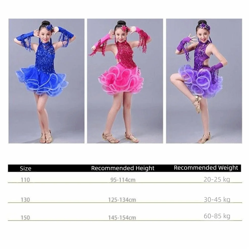 스팽글 라틴 댄스 의상 태슬 프린지 공연 대회 의상 대회 스타일 공연복 라틴 스커트