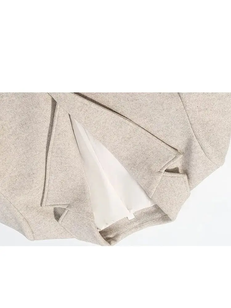 

HH Woman Fashion Long Sleeves Lapel Single Breasted Pocket Decoration Long Overcoat Female New Casual Commuting Winter Long Coat