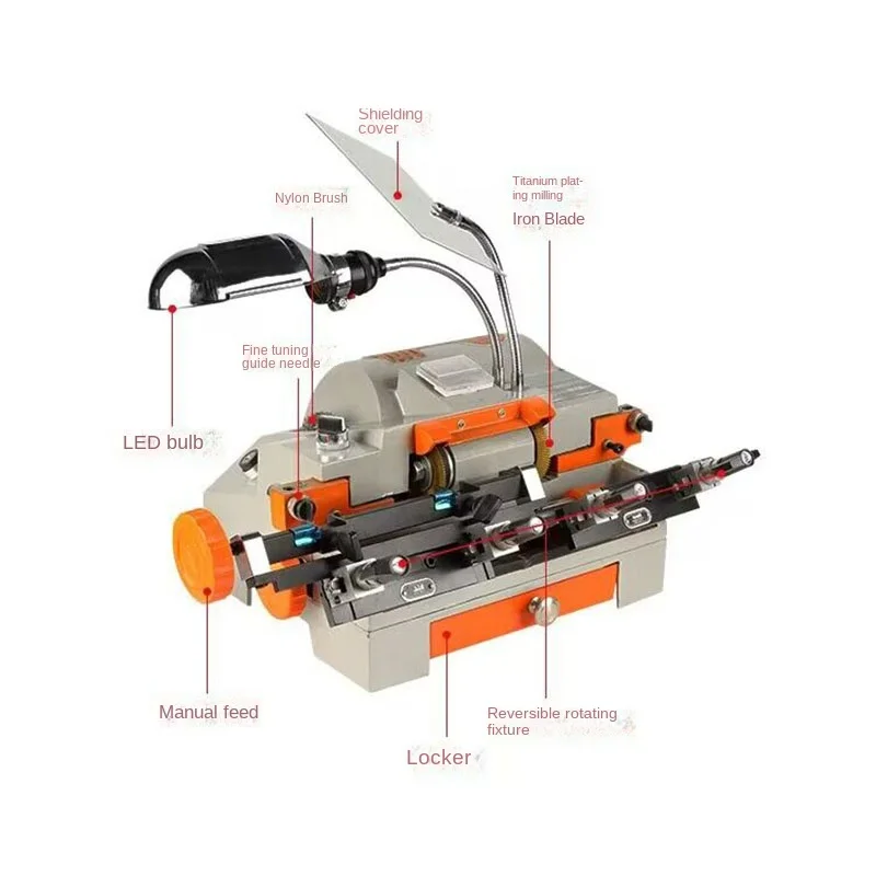 100E double-head key machine with key copying machine multi-function manual key precision milling machine horizontal key machine