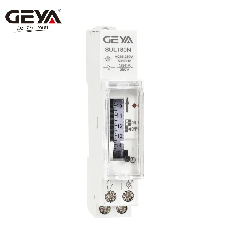 Imagem -02 - Geya Sul180n 15 Minutos Interruptor Temporizador Mecânico 220v Programável Din Rail Temporizador Interruptor 16a 85250vac com Bateria