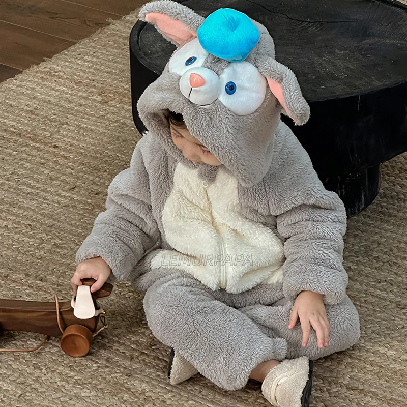 Baby Boy Girl Onesie Cute Squirrel Pajamas Kids Warm Clothes Halloween Animal Kigurumis Winter Sleepwear Jumpsuit Festival Suit