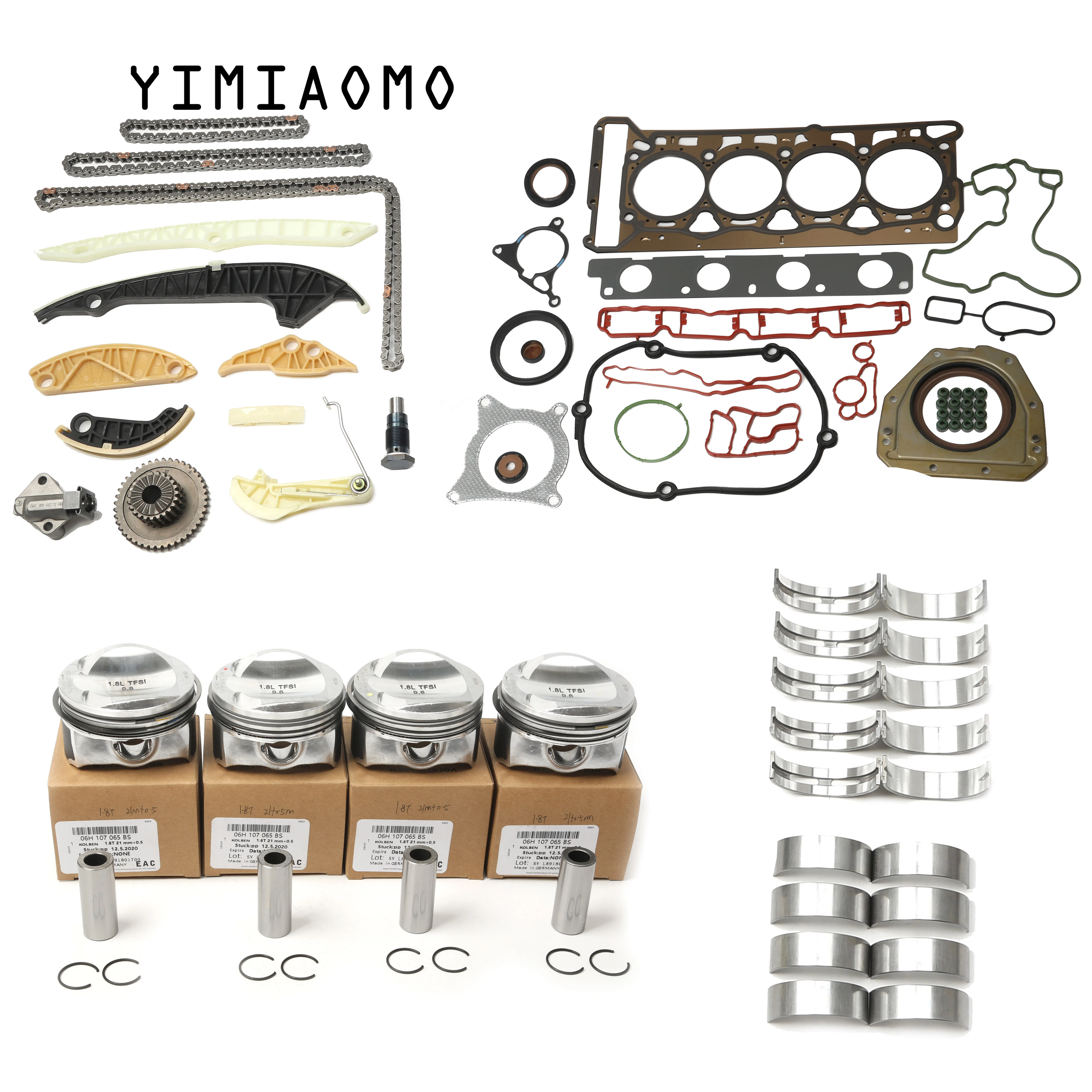 

06H103383AF Engine Repair Kit Piston +0.5mm Bearing Bush Timing Kit For Audi A3 A5 VW Passat Skoda Octavia Seat Leon 06H105591M