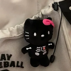 Colgante de bolso kawaii con calavera de halloween para niña, muñeco de peluche KT, bolso escolar, llavero de felpa, regalos de vacaciones