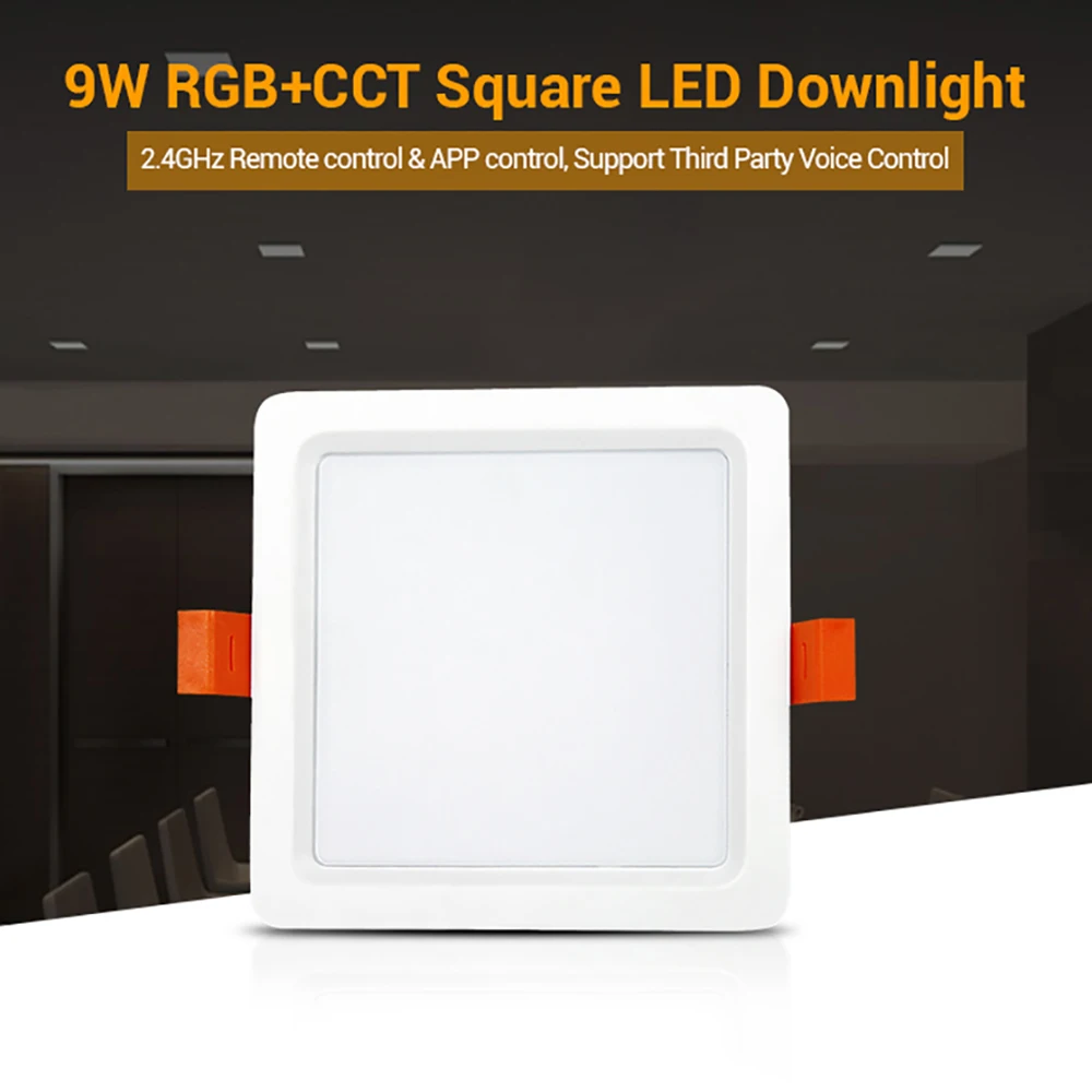 FUT064 9W RGB+CCT Square LED Downlight AC100~240V