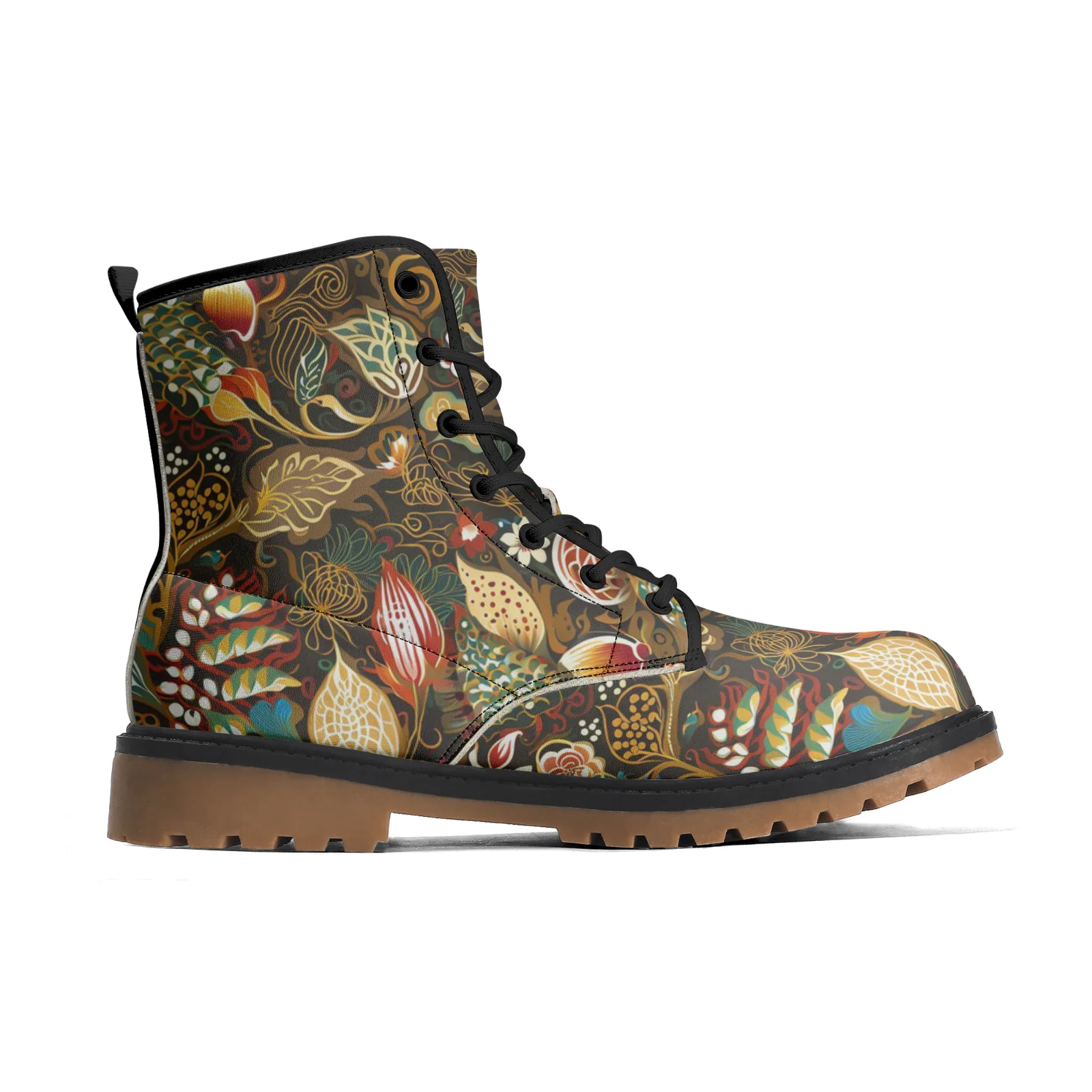 أحذية منتصف الساق بطباعة فنية للرجال والنساء، مثالية للخريف والشتاء.