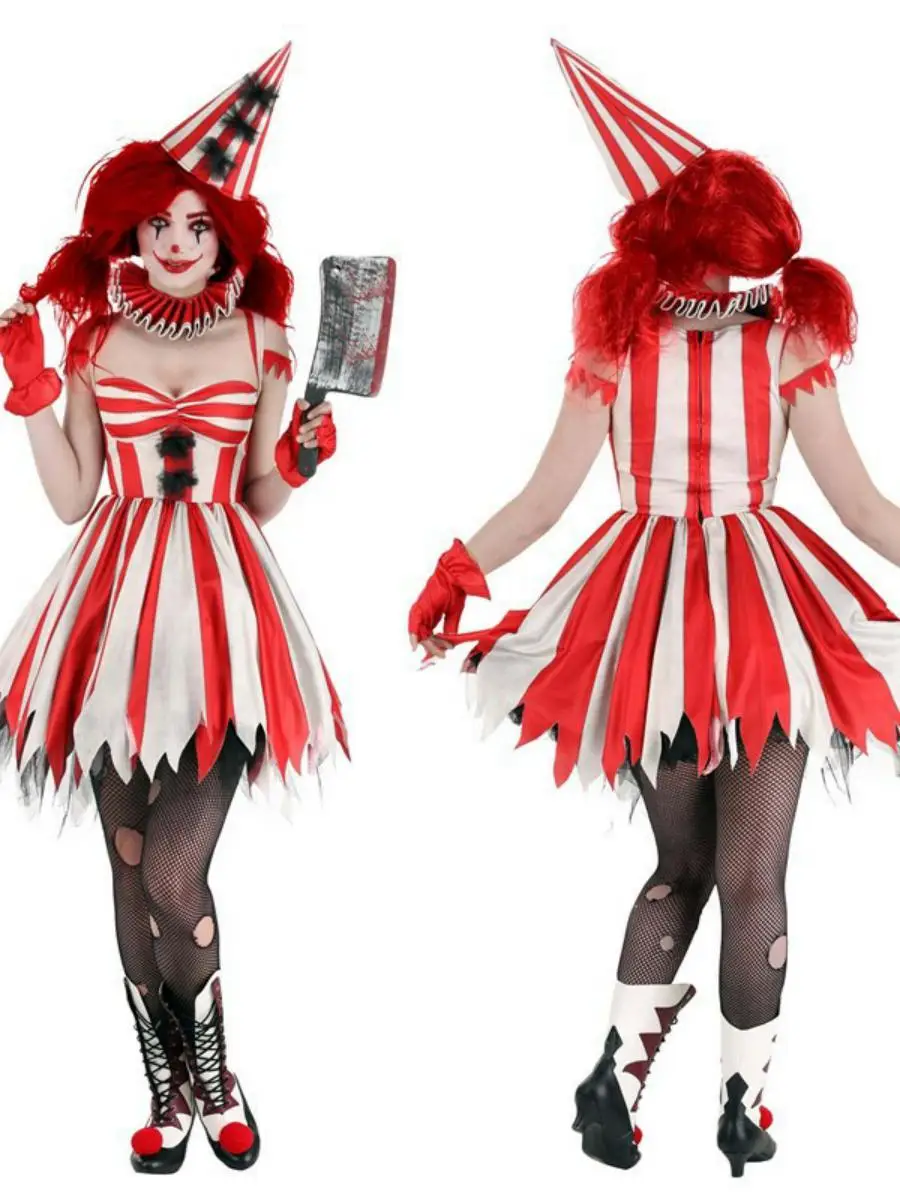 

Женский традиционный китайский костюм для взрослых на Хэллоуин: клоун, для сценических выступлений, карнавальный наряд, юбка, костюм для цирковых представлений...