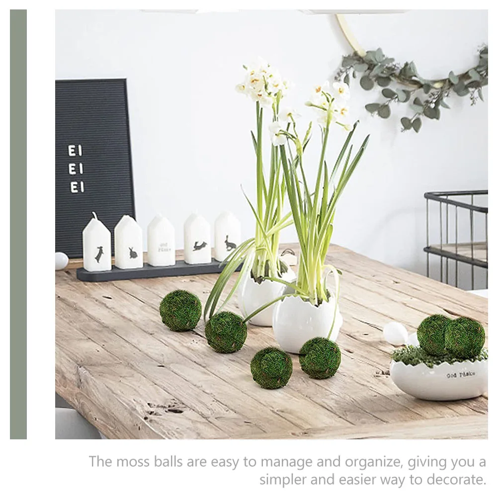 

14pcs Simulated Moss Ball Decor Artificial Vase Bowl Filler Home Wedding Party Garden Decoration Diy Landscape Design