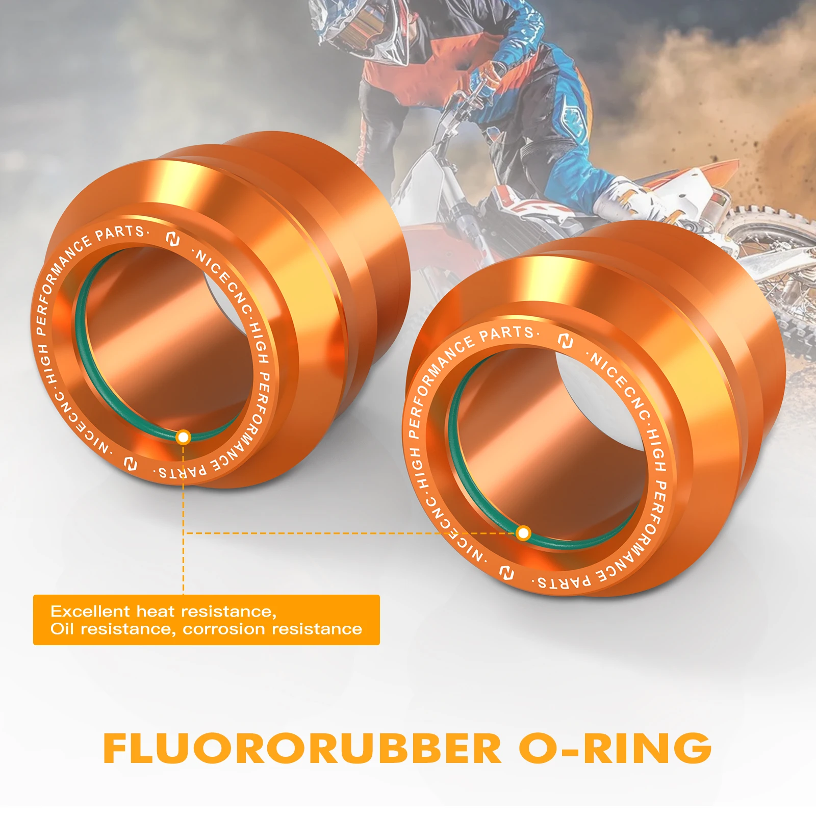 NICECNC 2017-2024 KTM EXC 300 フロントリアホイールハブスペーサーカラー EXC F 250 300 350 450 500 TPi 6D XC F W SX F 125 350 450用