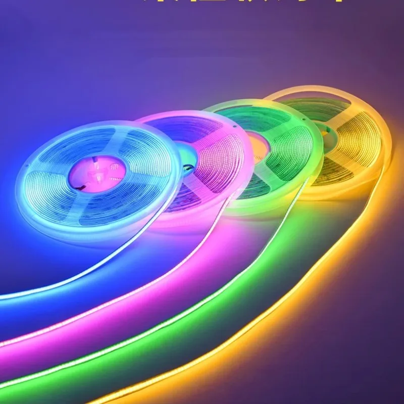 DC 12V 24V COB LED Strip Light 8mm High Brightness 320 LEDs/M High Density Flexible Strip Light Color Blue Red Green White Ra≥90