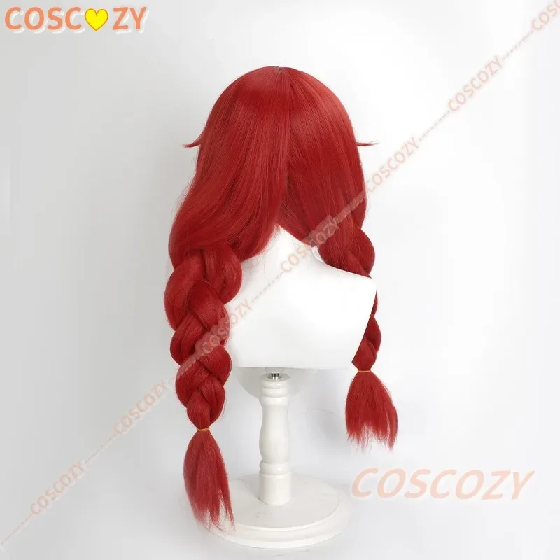 CosplayGame الأزرق الأرشيف كونوري ماكي شعر مستعار تأثيري طويل الأحمر الملتوية جديلة 70 سنتيمتر الشعر الاصطناعية هالوين كرنفال الباروكات غطاء شعر مستعار مجاني