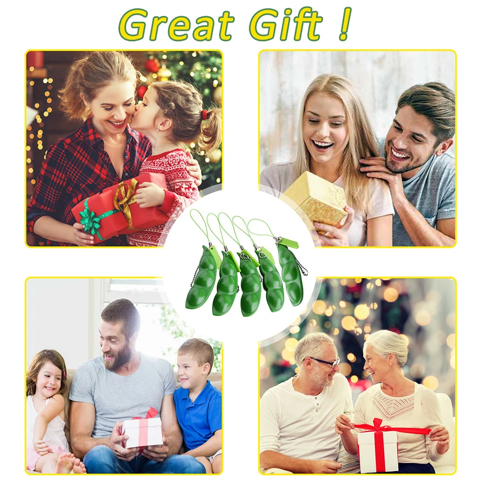 5/10/20Pcs 짜기 콩 Fidget 장난감 스트레스 릴리프 Fidget 장난감 재미 있은 Squishy 콩 완두콩 포퍼 귀여운 키 체인 파티 호의