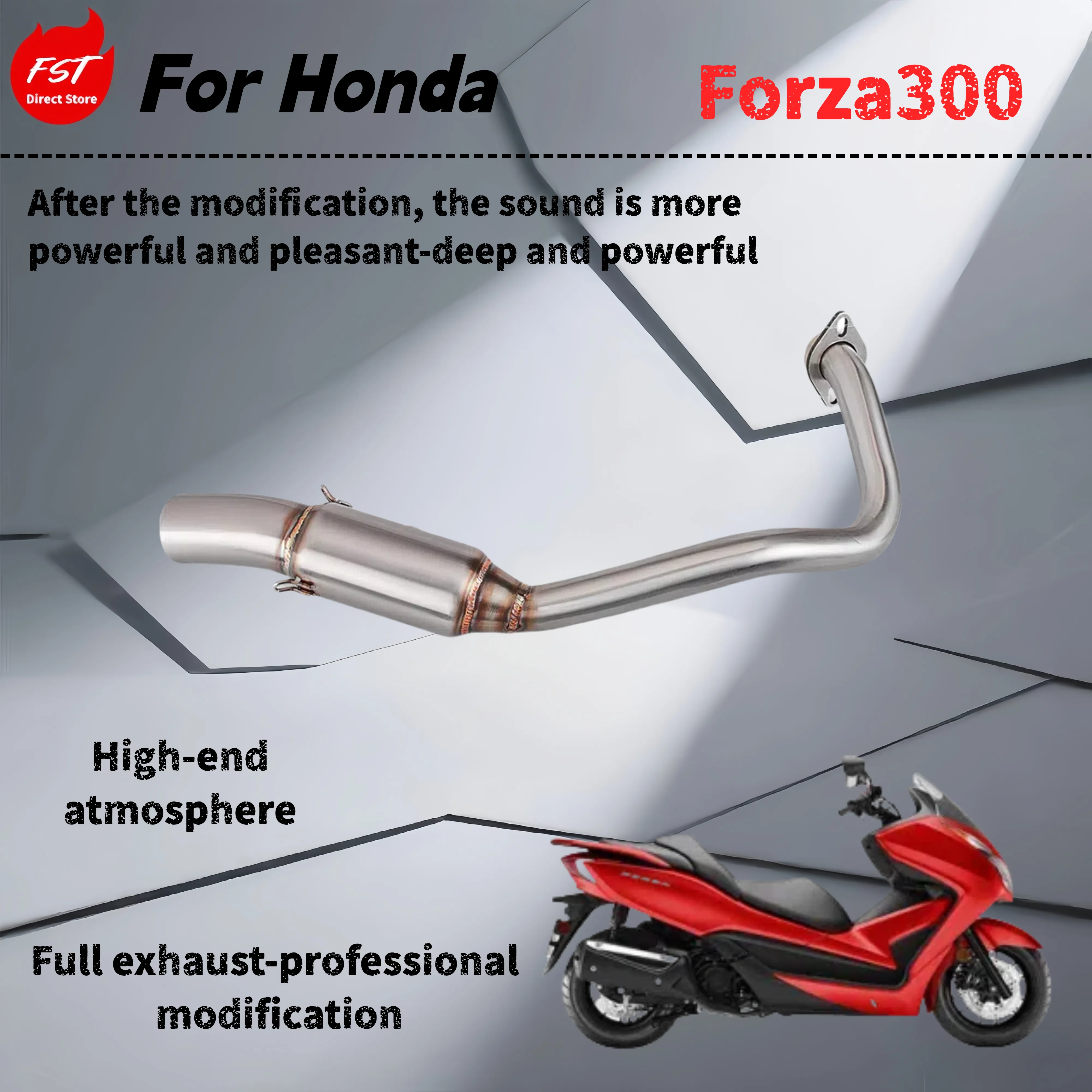 

For Honda Forza300-Modified front exhaust pipe-the sound is deep, rich and powerful