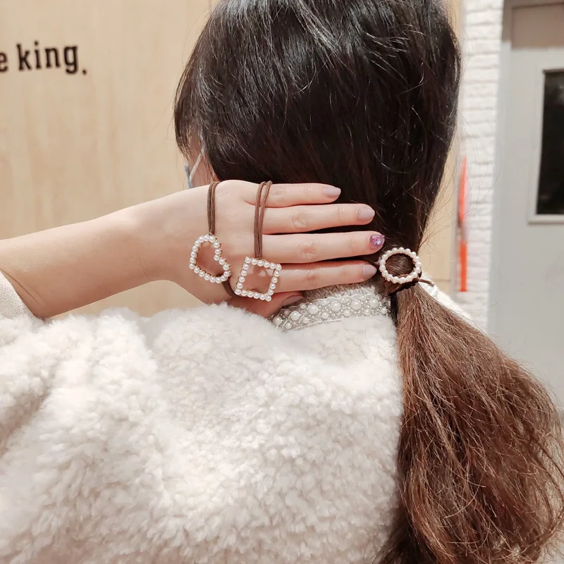 

Korean pearl hair band, simple hair rope, Korean style, cute and versatile hair tie, rubber band, internet celebrity hair access