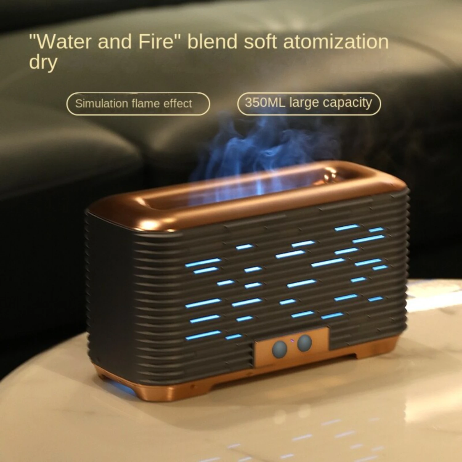 Aromaterapia Nano Umidificador Névoa com Máquina de Simulação de Fogo, Grande Capacidade Flame, Melhorar Atmosfera Light, Perfeito, Novo