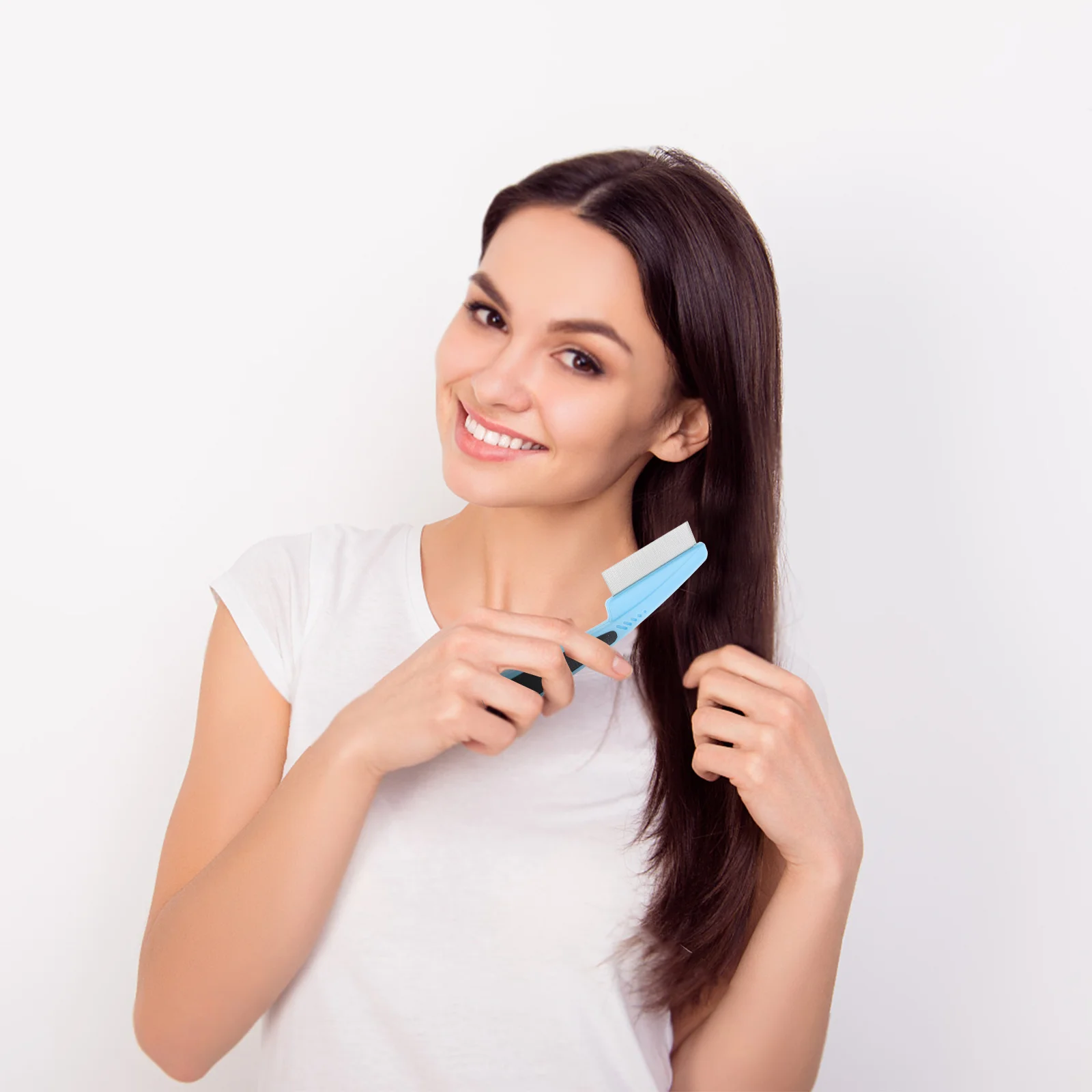 

2Pcs Fine Tooth Comb Stainless Steel Dandruff Comb Scalp Brush Dandruff Remover Hair Pick for Thick Thin Curly Hair