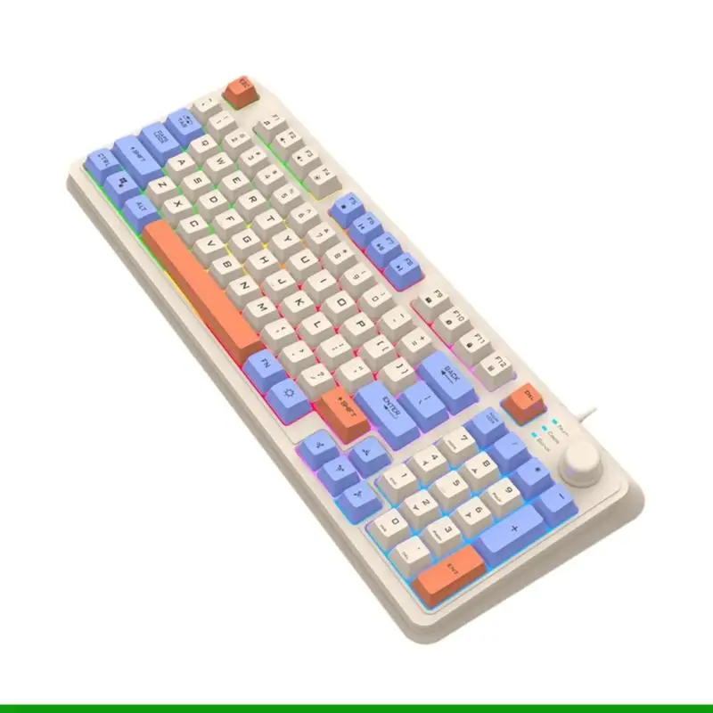 U55C Corded Gaming Keyboard for PC Gamers LED Backlit Keycap Mechanical Keyboard