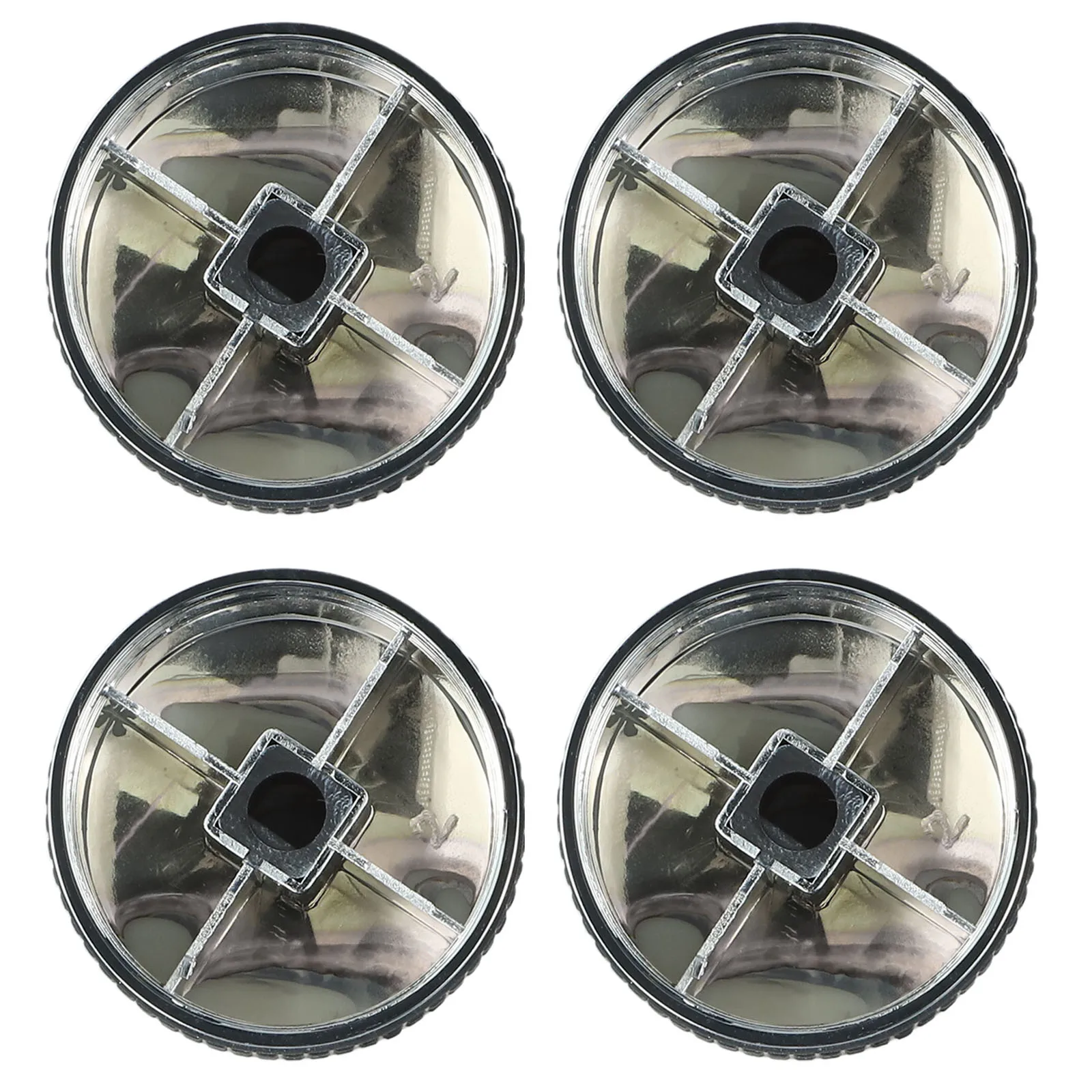 Replacement Set 4 Gas Grill Control Knobs for BBQ Gas Grills Compatible with For Oven and Stove Round Controls Solid ABS Plastic
