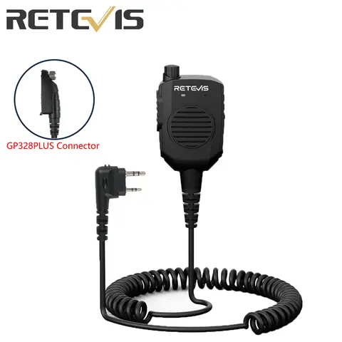 Retevis HK011 라디오 스피커 마이크 2핀 AI 노이즈 캔슬링 마이크 워키토키 GP328plus 커넥터 RT22 H777 RT3S RA89 HD1용 Retevis HK011 라디오 스피커 마이크 2핀 AI 노이즈 캔슬링 마이크 워키토키 GP328plus 커넥터 RT22 H777 RT3S RA89 HD1용