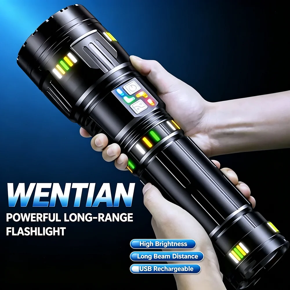 KENSUN New Upgrade High Power Led Flashlights Super Bright Spotlight Tactical Flashlight Zoomable Outdoor Emergency Camping Torc