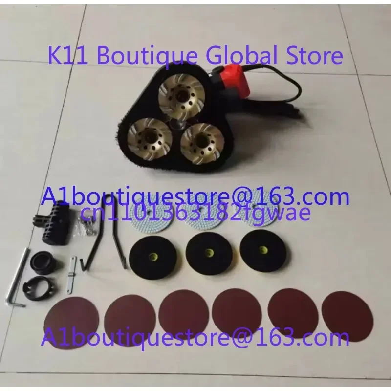 Small Portable Concrete Grinder Industrial Floor Wall Polisher Hand Held Edge Grinding Polishing Machine 2450w 105mm*3 Discs