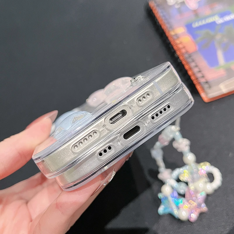 Wunderschöne, farbenfrohe 3D-Stern-Glitzer-Handyhülle für iPhone 16 18 Pro Max 17 Air 15 13 12 11 14 Plus mit transparenter Rückseite – Detail 19