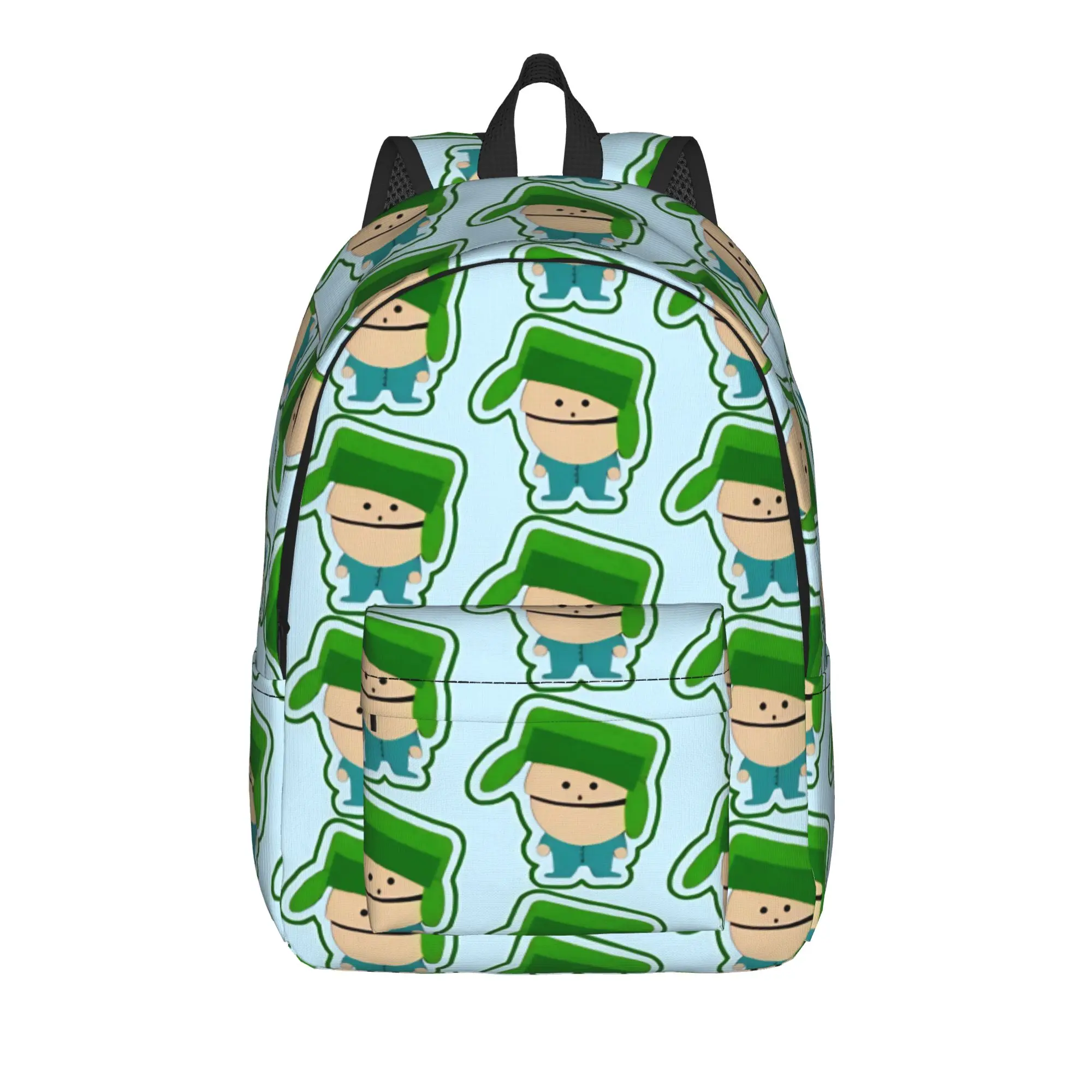 

S-South Park Storage Bag Back to school season Sarcastic Small Town Cartoon Zipper Closure Backpack