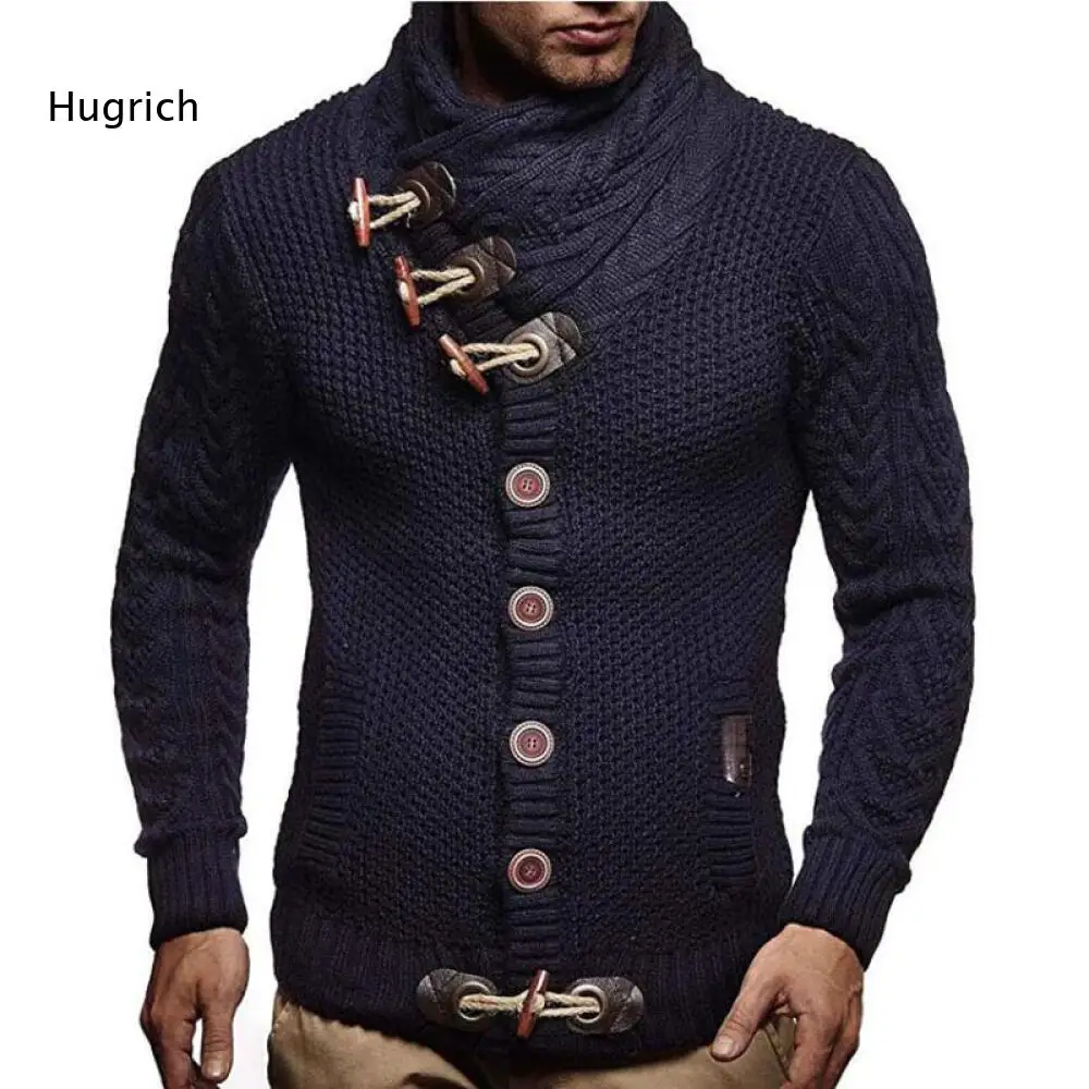 Men Cable Knit Long Sleeve Cardigan Shawl Collar Toggle Button Knit Coat With Pockets For Fall Winter Casual Daily Social Wear