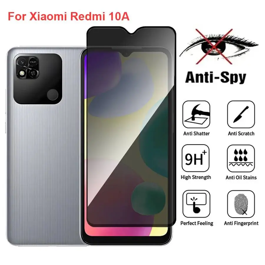 

Forxiaomi Redmi 10A Anti Spy Privacy Tempered Glass Protector Compatible For Redmi10a Full Cover Screen Phone Film