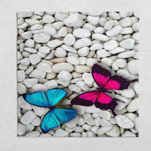 Else Carpet Else Blue Pink Butterfly Gravel Wellsoft Patterned 3D Tv Blankets