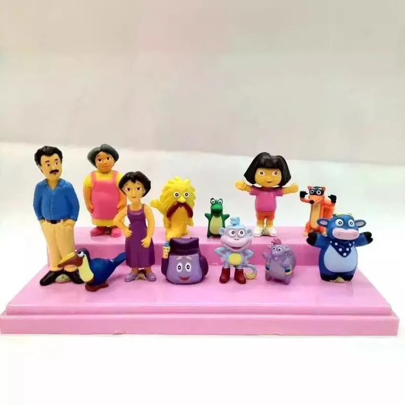 

12pcs Anime Dora The Explorer PVC Model Collection Hobby Toys Action Figure Doll for Little Girls and Boys Birthday Gifts