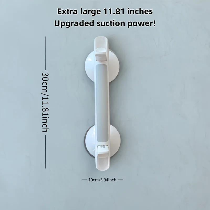 1 Grote maat 17 inch badkamerveiligheidshandgrepen: boren niet nodig, antislip en anti-drop, voetsteun en beenscheerondersteuning, ouderen